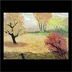 Oil on board. Autumn landscape. Signed Wray Manning, lower right.  Framed. 21" x 29" $60-120