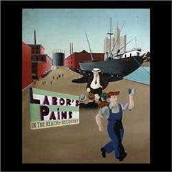 Oil on canvas. Labors Pains In the Reach For Recovery. Signed on  boat. M. Garden.  24" X 20" $100-2