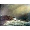 Image 1 : Oil on academy board. View of Castle Rock, Marblehead Neck, NE  Sturm. 1883, signed, titled, and dat