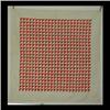 Image 1 : White and red quilt. Names written in the white spaces. Written in  one corner is "First brick laid