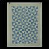 Image 1 : Quilt, blue and white with windmill type design. Note some light  staining. 120" x 80" $150-250