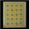 Image 1 : Quilt, white and yellow background with Dresden plate design. 74" x 90" $150-250