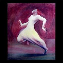 Oil on canvas. Dancing figure. Albert Carman. 24" x 20" $100-200