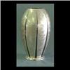 Image 1 : Weiner Werkstatte Ikora deco silverplate vase. Black enamel  decoration. Some moderate surface disco