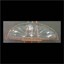 Beveled glass transom window in a semi-circle. 19 3/4"h x 60"l $350-450