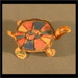 Overbeck pottery turtle. 2" long, 1" high $400-500