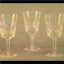 Group of Waterford stemware, eight water goblets and five wines. 7"h x 3 1/2"d  water, 5 3/4"h x 3"d