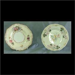 Two Spode plates: one Spode Felspar floral plate with a floral  center and a Spode Copeland china pl