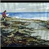 Image 1 : Watercolor on paper. A man at the shore. Signed F. Nadal, lower  right. Matted and framed. 19 1/2" X