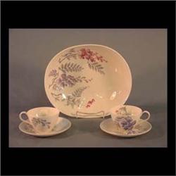 Castleton Wisteria china. Twelve dinner plates, twelve salad  plates, twelve bread and butter plates