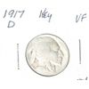 Image 1 : 1917-D EXTREMELY RARE BUFFALO NICKEL HORN & TAIL *RARE KEY DATE VERY FINE GRADE*!!