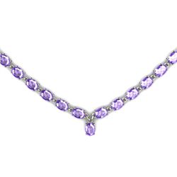 Natural Tanzanite 55.35ctw Oval Necklace 14kt W/Y Gold