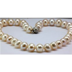 Natural 10-11mm White Freshwater Pearl Necklace 14k