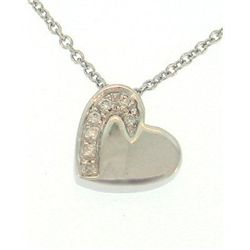 Genuine 18k Necklace 7 Diamonds Heart Design Necklace