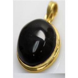 41.68 ctw Black Onex 0.925 Silver Overlaid 14k Yellow G