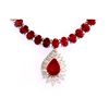 Image 1 : Genuine Vintage Design  91.49 Ctw Ruby Necklace 14k