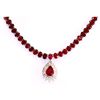 Image 3 : Genuine Vintage Design  91.49 Ctw Ruby Necklace 14k