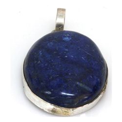 Natural 122.16 ctw Lapis Oval .925 Sterling Pendant