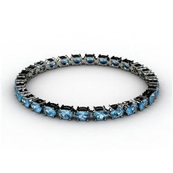 Genuine 9.20 ctw Aqua Marine Bracelet 10k W/Y Gold,6.8g