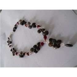 283.00 ctw Semi Precious Necklace .925 Sterling