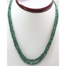 Emerald round 2 rows 92.57 ctw Necklace