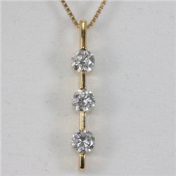Genuine 0.5ctw Diamond Necklace 14k Gold 1.08g