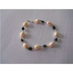 42.40 ctw Emerald Semi Precious Bracelet .925 Sterling