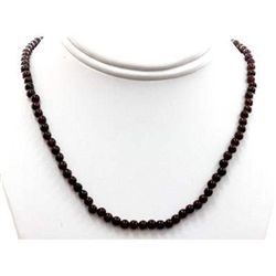 Garnet beads round 101.75 ctw Necklace