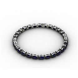 Genuine 27.00 Sapphire Bracelet 18k W/Y Gold 9.9g
