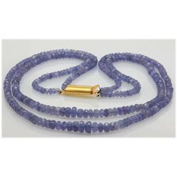 Natural 75.36ctw Tanzanite Graduated 2 Rows Necklace