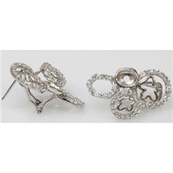 Natural 6.29g CZ Earrings .925 Sterling Silver