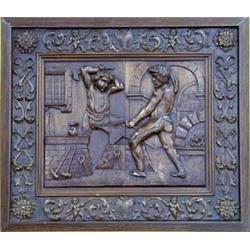 CARVED WALNUT PLAQUE