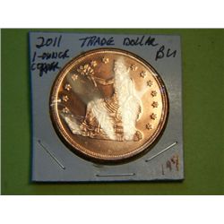 2011 1 OUNCE COPPER TRADE DOLLAR