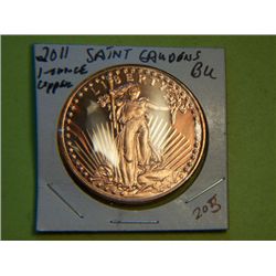 2011 1 OUNCE COPPER SAINT GAUDENS