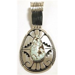 Navajo Dry Creek Turquoise Sterling Silver Pendant - Eugene Belone