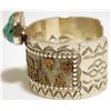 Image 3 : Old Pawn Navajo Turquoise & 12k Gold Fill over Sterling Silver Storyteller Cuff Bracelet - RN