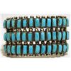Image 1 : Dead Pawn Navajo Turquoise Cluster Sterling Silver Cuff Bracelet - EA