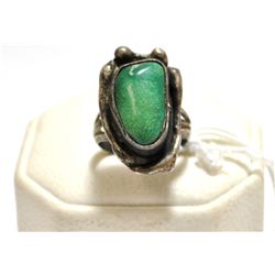 Old Pawn Green Turquoise Sterling Silver Women's Ring