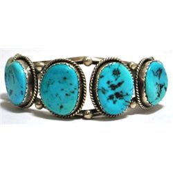 Old Pawn Turquoise Sterling Silver Cuff Bracelet - LW