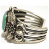 Image 3 : Old Pawn Navajo Spider Web Kingman Turquoise Sterling Silver Cuff Bracelet - Kirk Smith