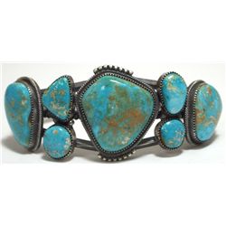 Old Pawn Navajo Royston Turquoise Sterling Silver Cuff Bracelet - GP