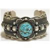 Image 1 : Old Pawn Navajo Spider Web Kingman Turquoise Sterling Silver Cuff Bracelet - Gene Natan