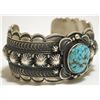 Image 2 : Old Pawn Navajo Spider Web Kingman Turquoise Sterling Silver Cuff Bracelet - Gene Natan