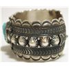 Image 3 : Old Pawn Navajo Spider Web Kingman Turquoise Sterling Silver Cuff Bracelet - Gene Natan
