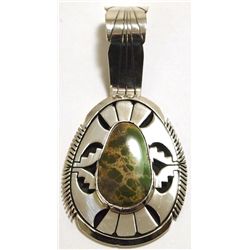 Navajo Royston Turquoise Sterling Silver Pendant - Eugene Belone