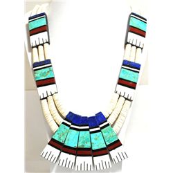 Santo Domingo Reversible Multi-Stone & Shell Heishi Necklace - Delbert & Torevia Crespin