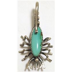 Navajo Turquoise Sterling Silver Scorpion Pendant & Pin