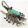 Image 2 : Navajo Turquoise Sterling Silver Scorpion Pendant & Pin