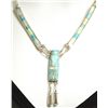 Image 2 : Zuni Opal & Turquoise Inlay Sterling Silver Necklace & Earrings Set - Phyllis Lucio