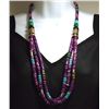 Image 1 : Navajo 3-Strand Sugilite & Multi-Stone Necklace - Tommy Singer
